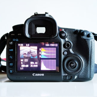 Part posterior i pantalla d'una càmera rèflex digital